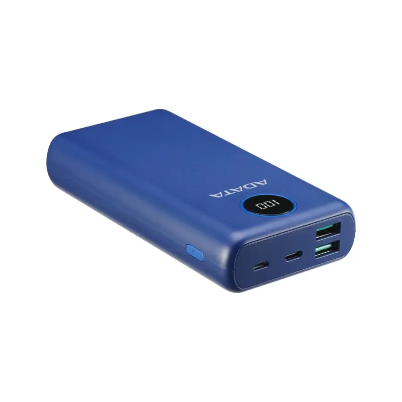 رنگ آبی پاوربانک ای دیتا مدل  p20000qcd ظرفیت 20000 میلی‌آمپرساعت